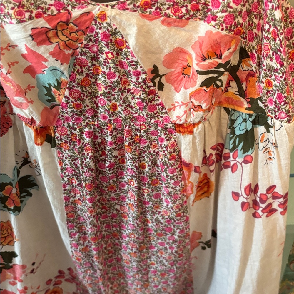 Fire Los Angeles Pink and White Floral' Sundress Sz Med - Picture 3 of 10